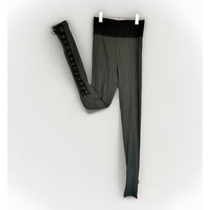 Blue Life Fit Leggings Army Green & Black High Rise Ankle Lace Up Grommet Sz S